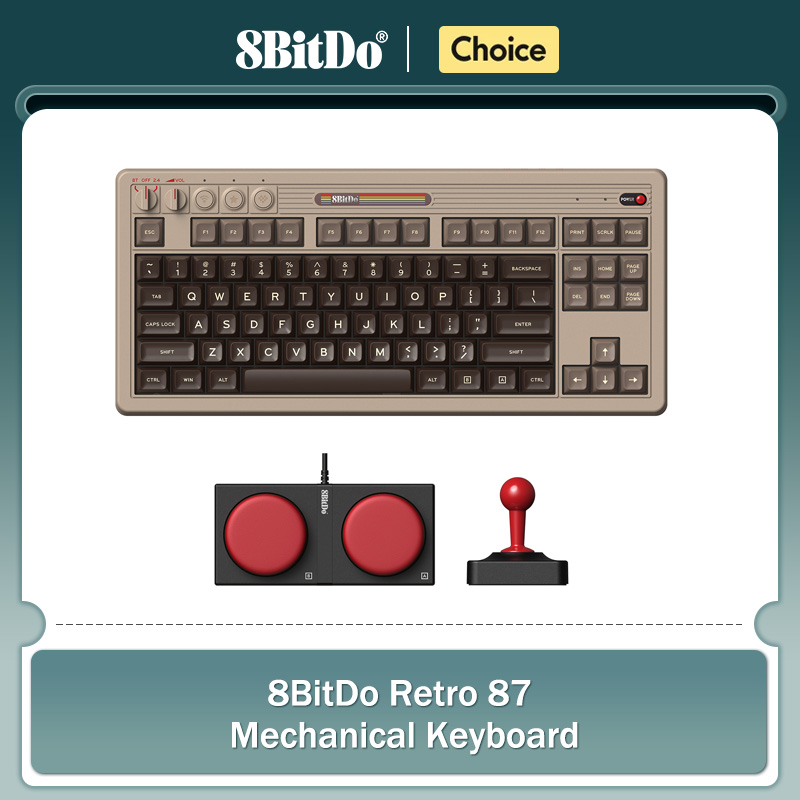 Gaming Keyboard Hot Swappable - Teclado mecánico retro 8BitDo, teclado para