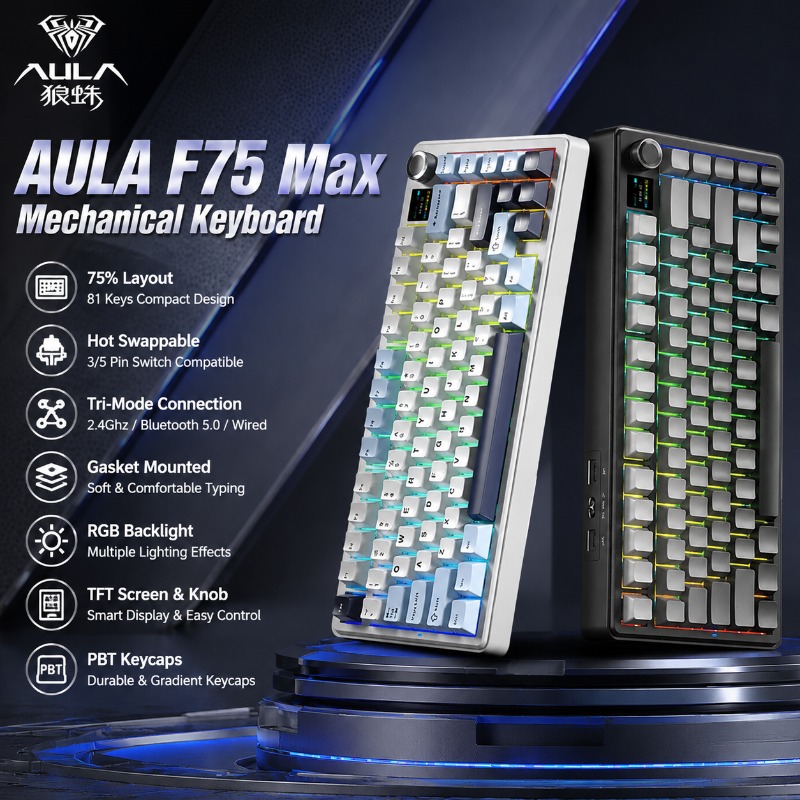 Gasket Mount Kit - Teclado Mecánico AULA F75 Max, Diseño
