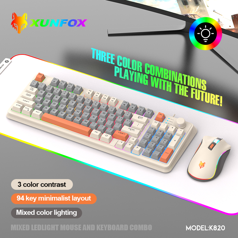 Gaming Keyboard And Mouse Combo - K820 USB juego con cable teclado