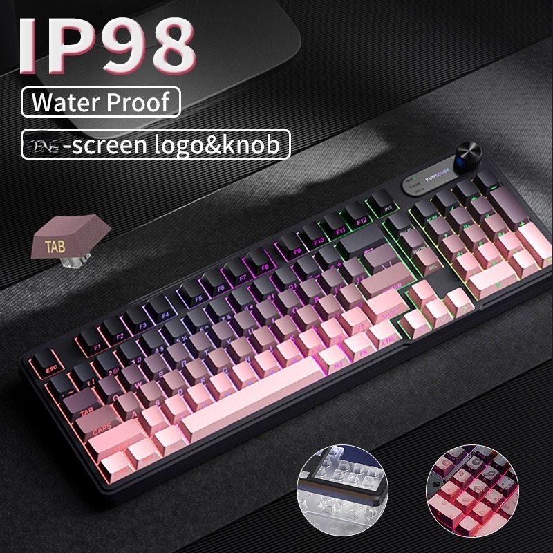 Gaming Keyboard Ip98 - Teclado de membrana para juegos RGB