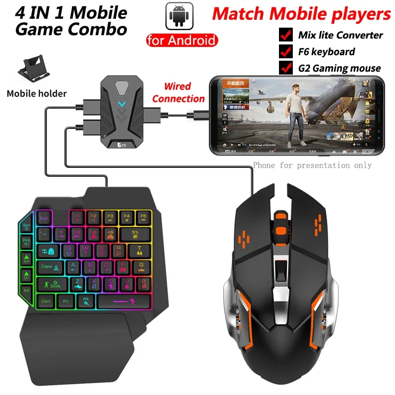 Controlador Mixlite para dispo - Gaming Keyboard And Mouse Mobile reseña y precio