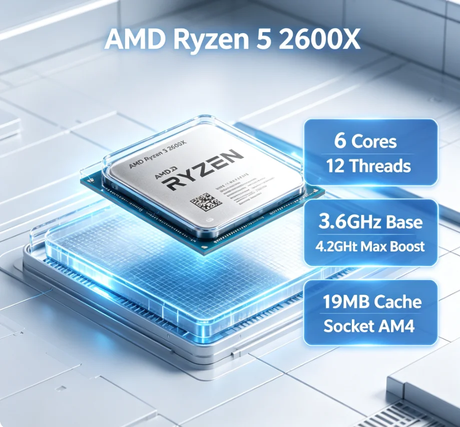 R5 2600X 36GHz 6C12T 95W TDP A - Amd Cpu Ryzen 5 reseña y precio