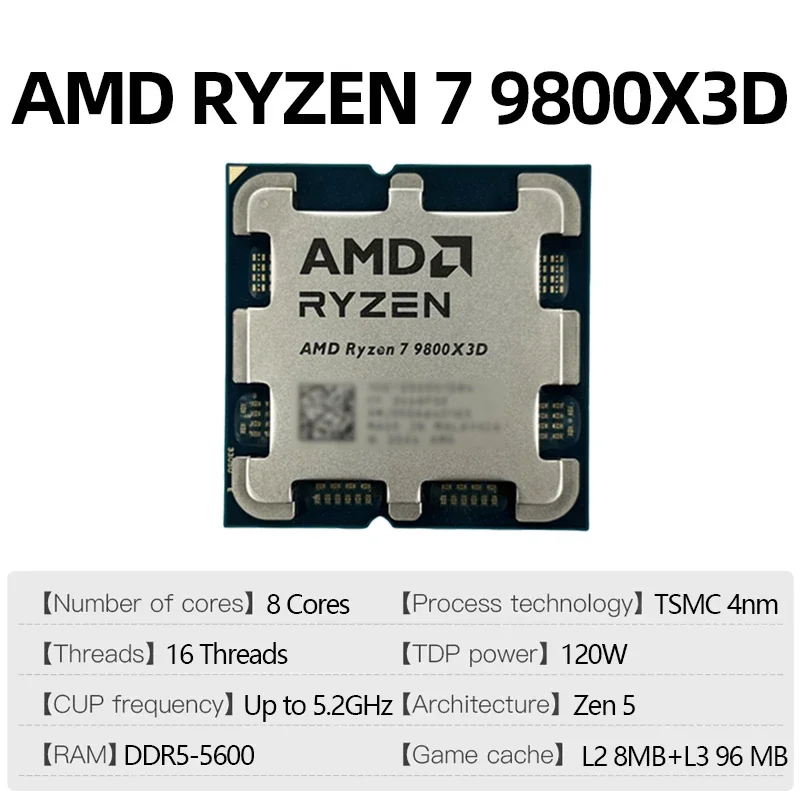 AMD Ryzen 7 9800X3D R7 9800X3D - Amd Cpu Ryzen 5 reseña y precio