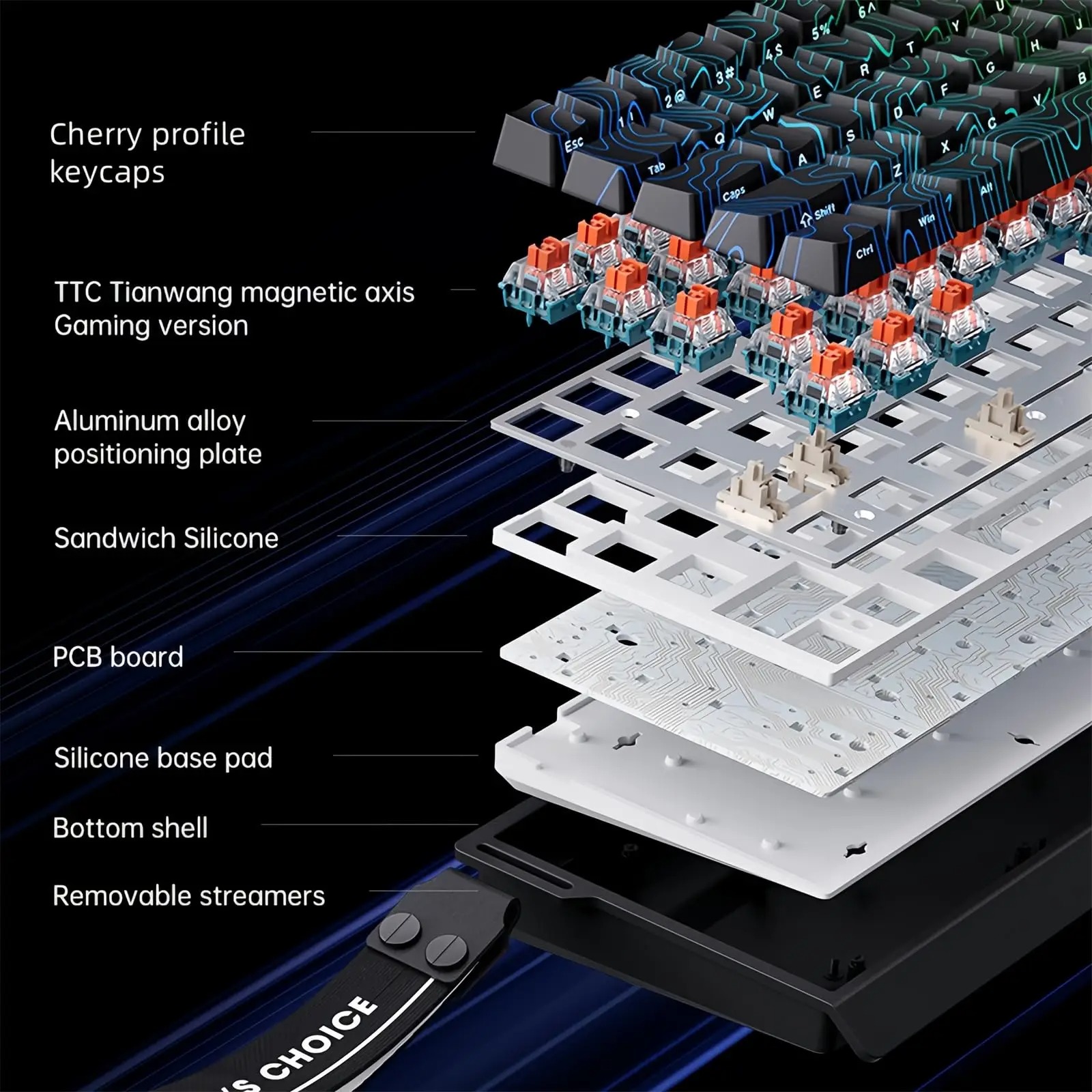 MCHOSE ACE 68 interruptor magn - Gaming Keyboard Hall Effect Switches reseña y precio